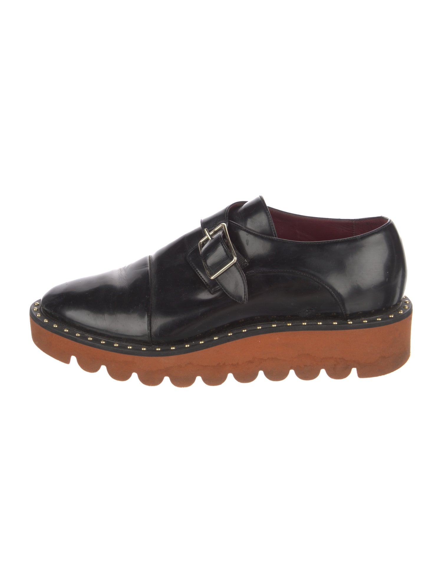 Stella McCartney Patent Leather Studded Accents Loafers