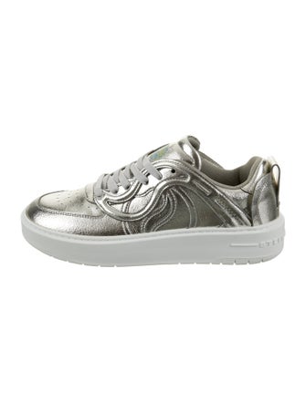 Stella McCartney Patent Leather Colorblock Pattern Sneakers