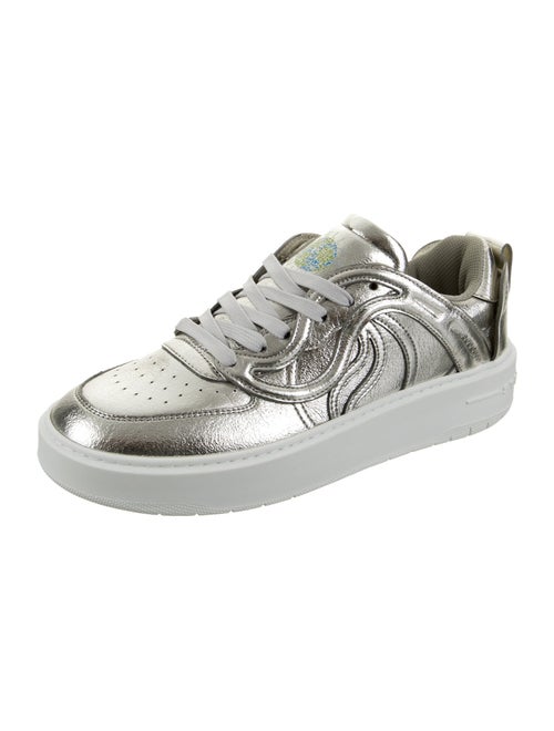 Stella McCartney Patent Leather Colorblock Pattern Sneakers