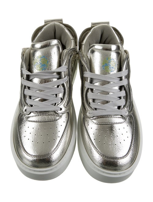 Stella McCartney Patent Leather Colorblock Pattern Sneakers