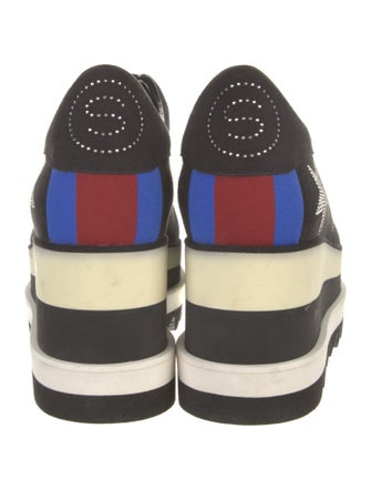 Stella McCartney Vegetarian Suede Printed Wedge Sneakers