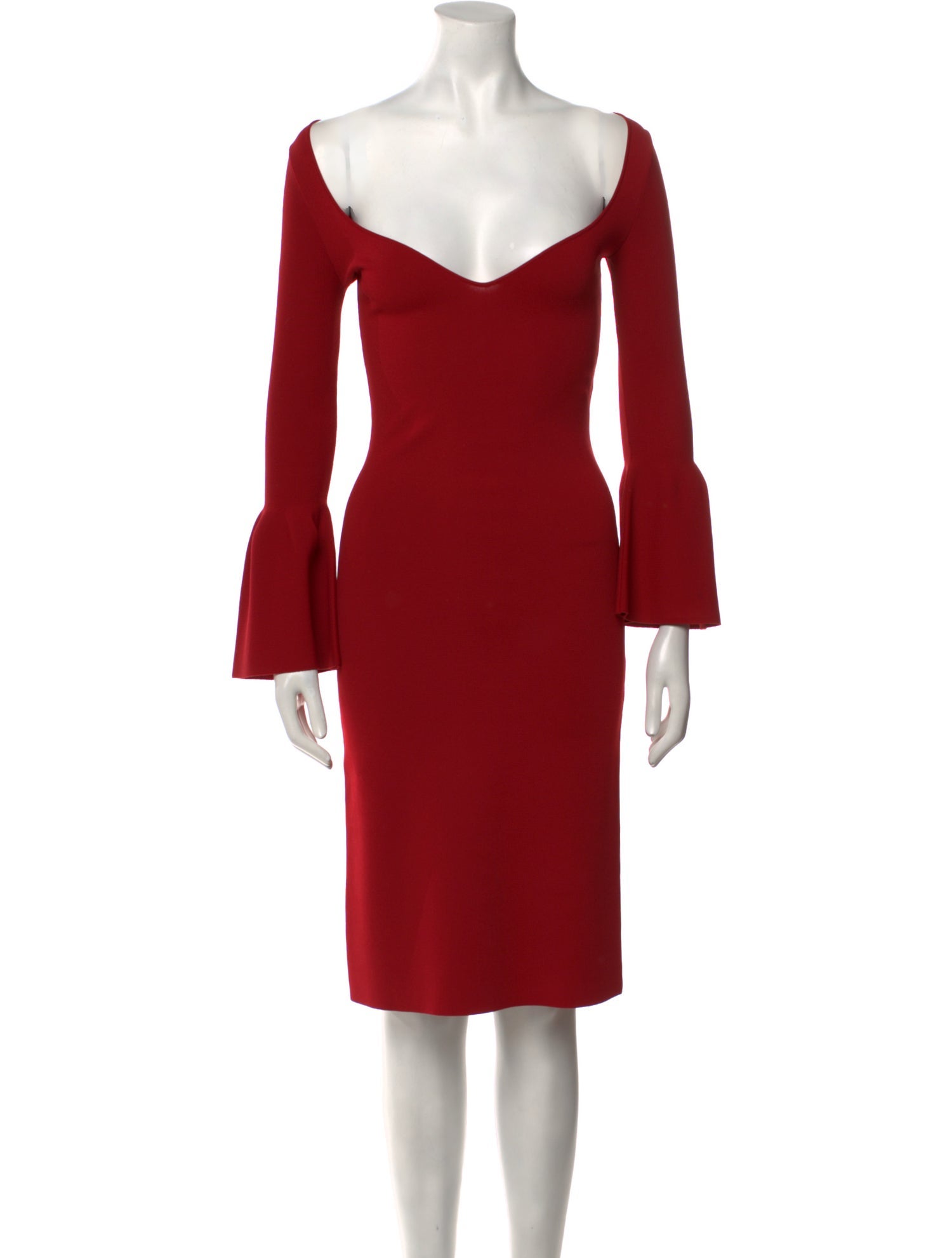 Stella McCartney Plunge Neckline Knee-Length Dress