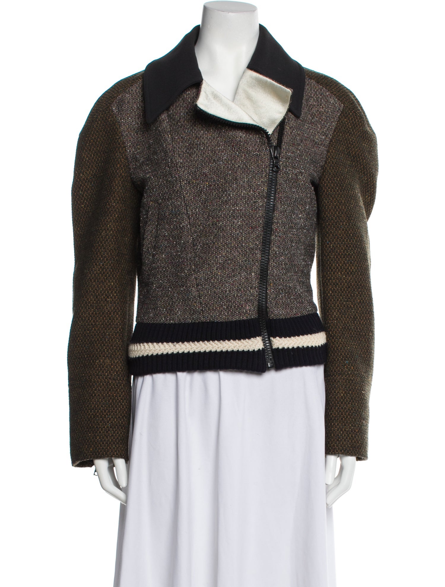 Stella McCartney Tweed Pattern Biker Jacket