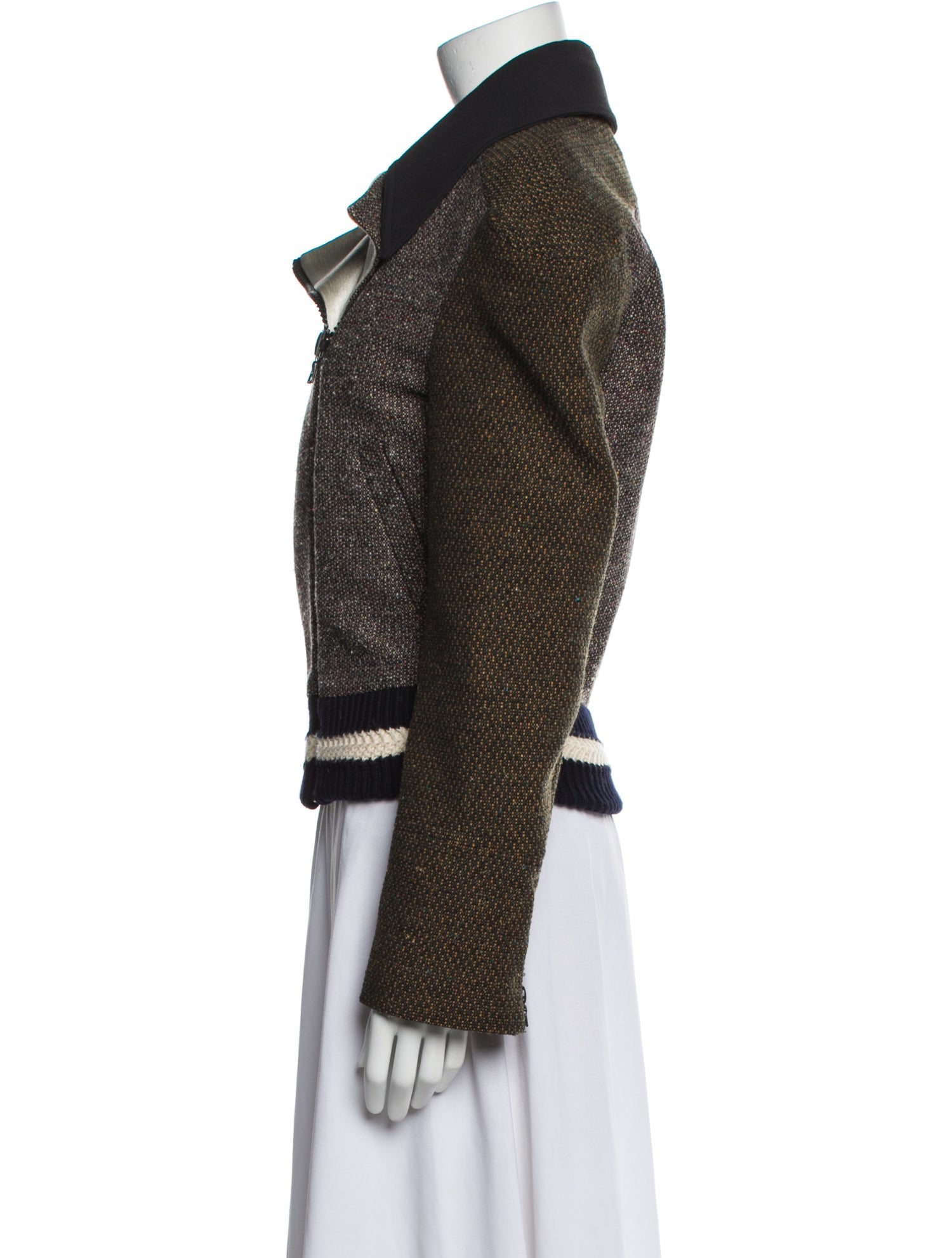 Stella McCartney Tweed Pattern Biker Jacket