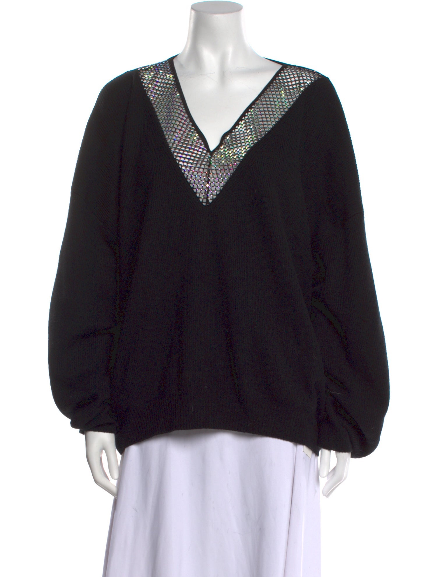 Stella McCartney Virgin Wool V-Neck Sweater - Black Knitwear