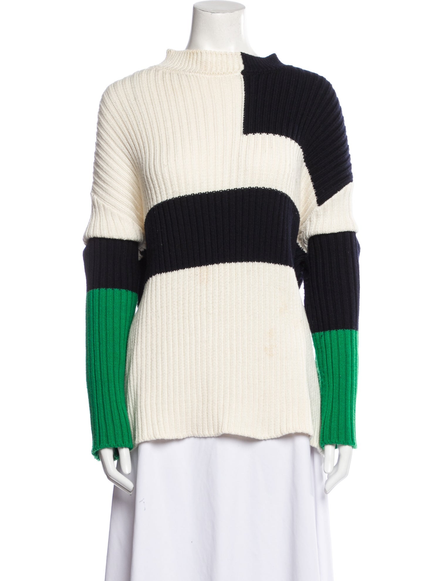 Stella McCartney Virgin Wool Colorblock Pattern Sweater
