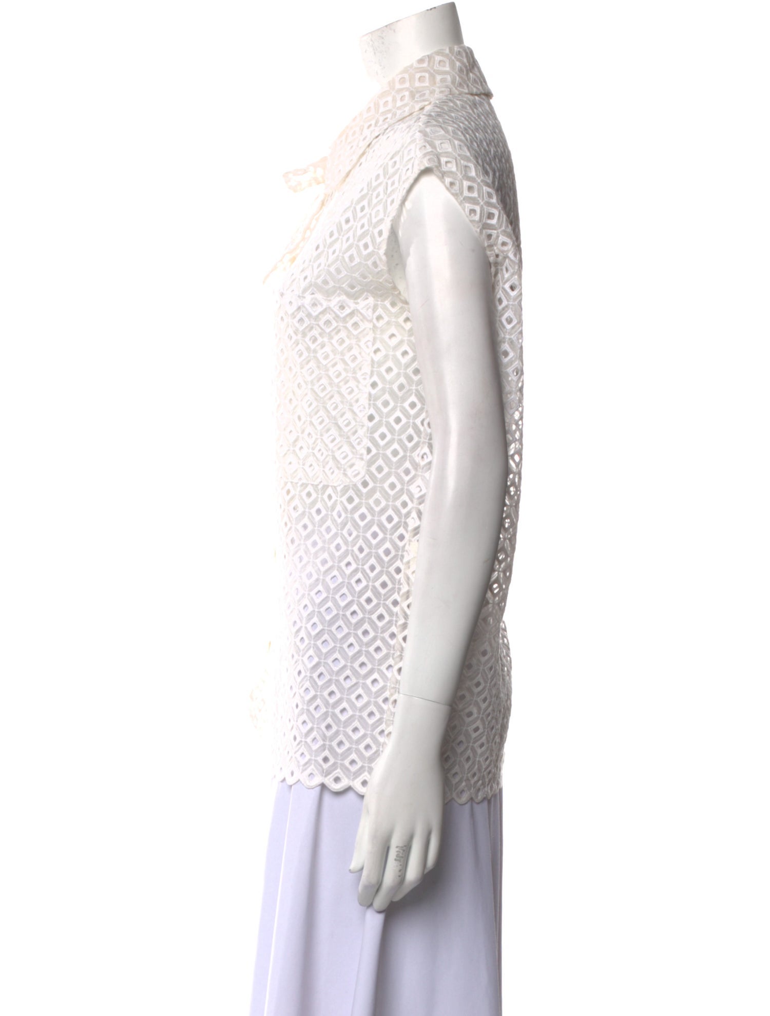 Stella McCartney Lace Pattern Sleeveless Button-Up Top