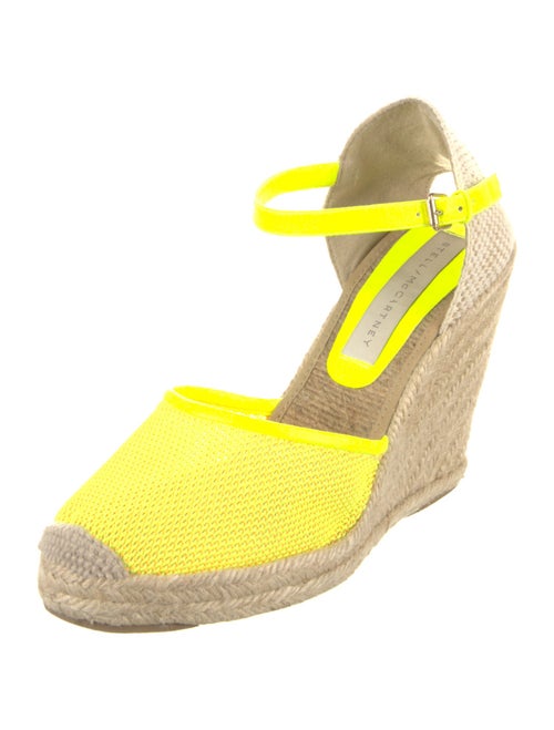 Stella McCartney Mesh Leather Trim Embellishment Espadrilles