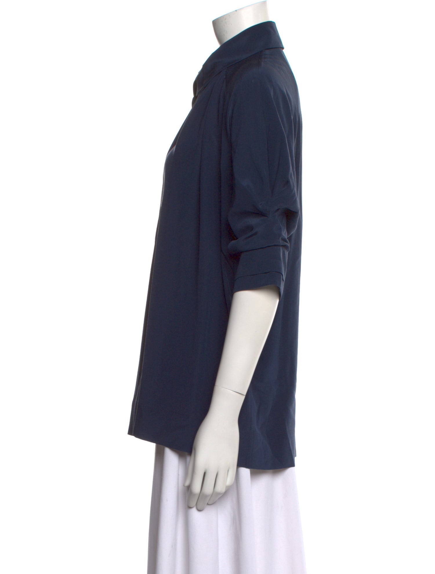 Stella McCartney Silk Three-Quarter Sleeve Button-Up Top