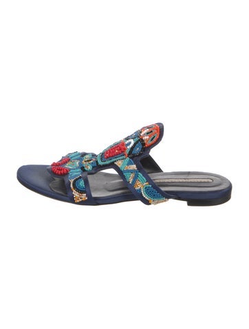 Stella McCartney Sandals Satin Printed Slides IT 36 | 6