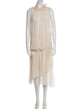 Stella McCartney Silk Polka Dot Print Skirt Set