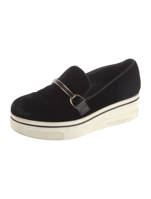 Stella McCartney Velvet Chain-Link Accents Loafers