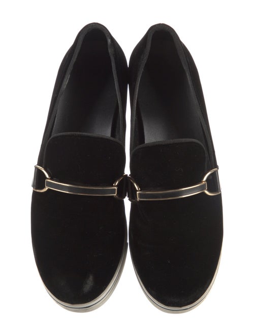 Stella McCartney Velvet Chain-Link Accents Loafers
