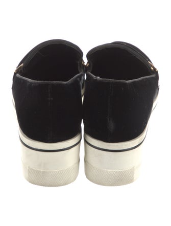 Stella McCartney Velvet Chain-Link Accents Loafers