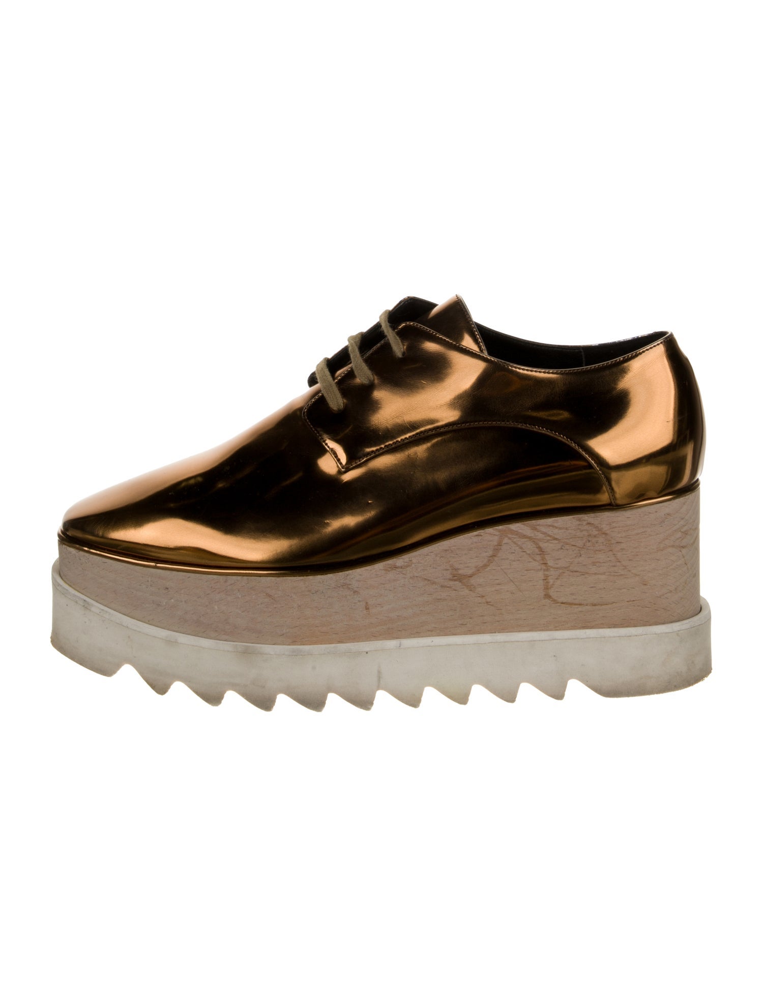 Stella McCartney Patent Leather Wedge Sneakers