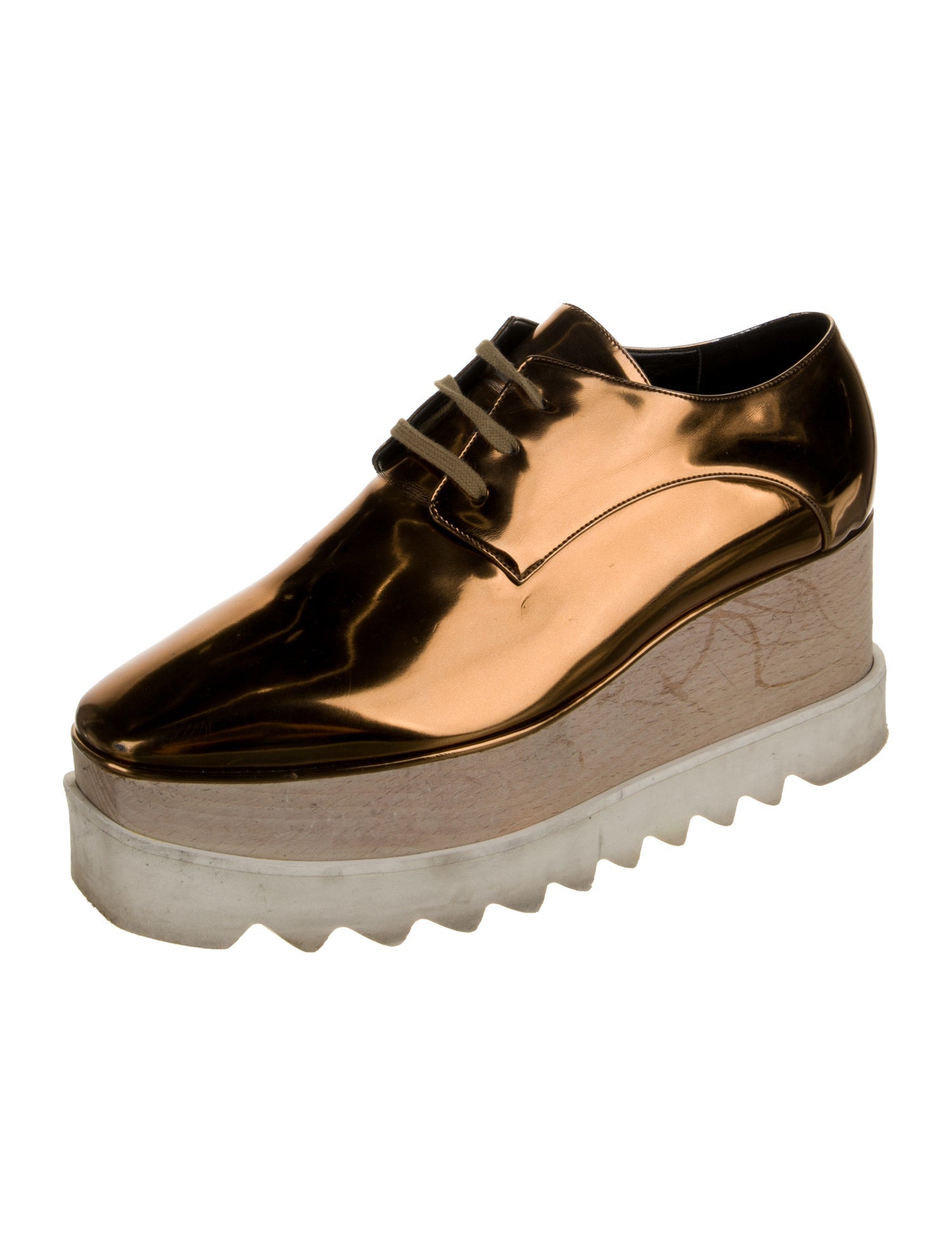 Stella McCartney Patent Leather Wedge Sneakers