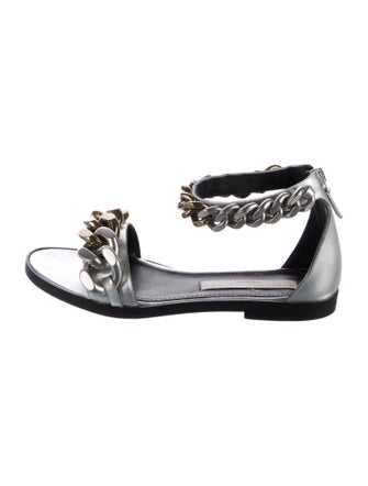 Stella McCartney Leather Chain-Link Accents Sandals