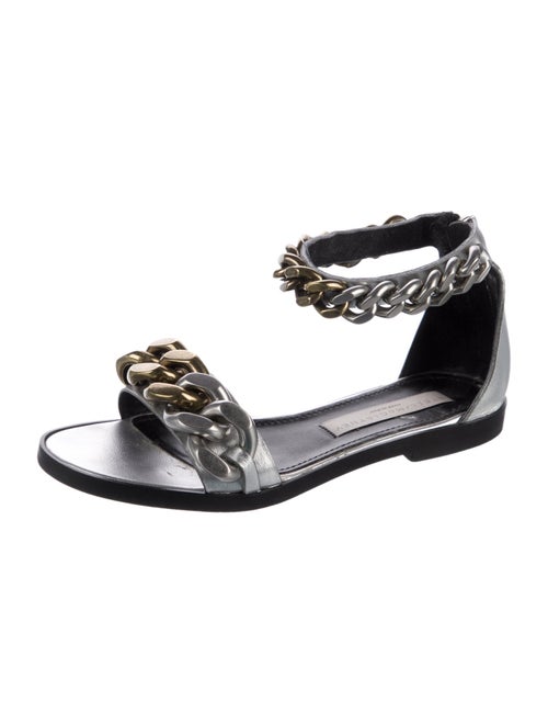 Stella McCartney Leather Chain-Link Accents Sandals