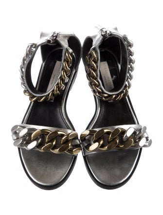 Stella McCartney Leather Chain-Link Accents Sandals