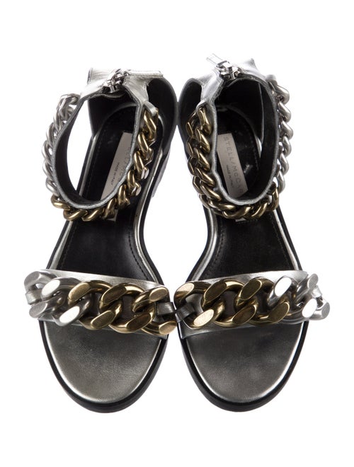 Stella McCartney Leather Chain-Link Accents Sandals