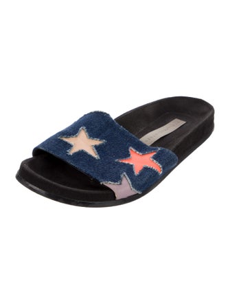 Stella McCartney Denim Printed Slides