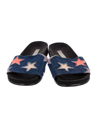 Stella McCartney Denim Printed Slides