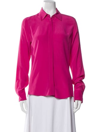 Stella McCartney Silk Long Sleeve Button-Up Top