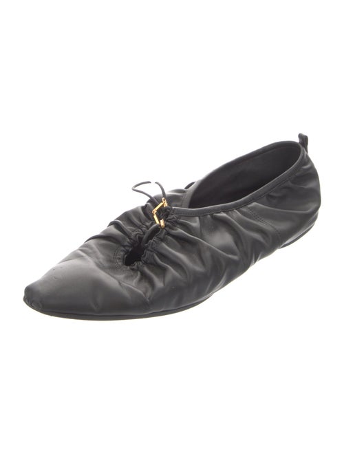 Stella McCartney Leather Ruffle Embellishment Ballet Flats