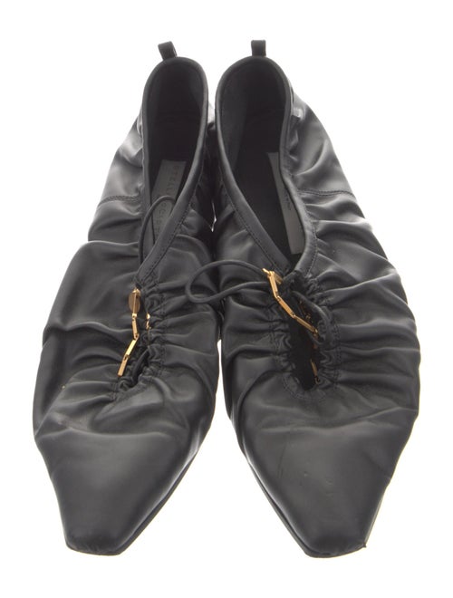 Stella McCartney Leather Ruffle Embellishment Ballet Flats