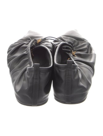 Stella McCartney Leather Ruffle Embellishment Ballet Flats