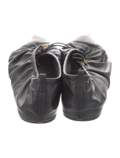 Stella McCartney Leather Ruffle Embellishment Ballet Flats