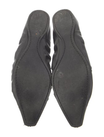 Stella McCartney Leather Ruffle Embellishment Ballet Flats