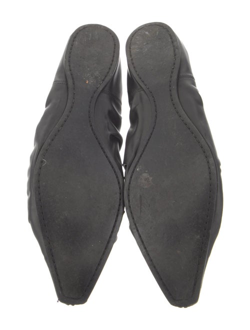 Stella McCartney Leather Ruffle Embellishment Ballet Flats