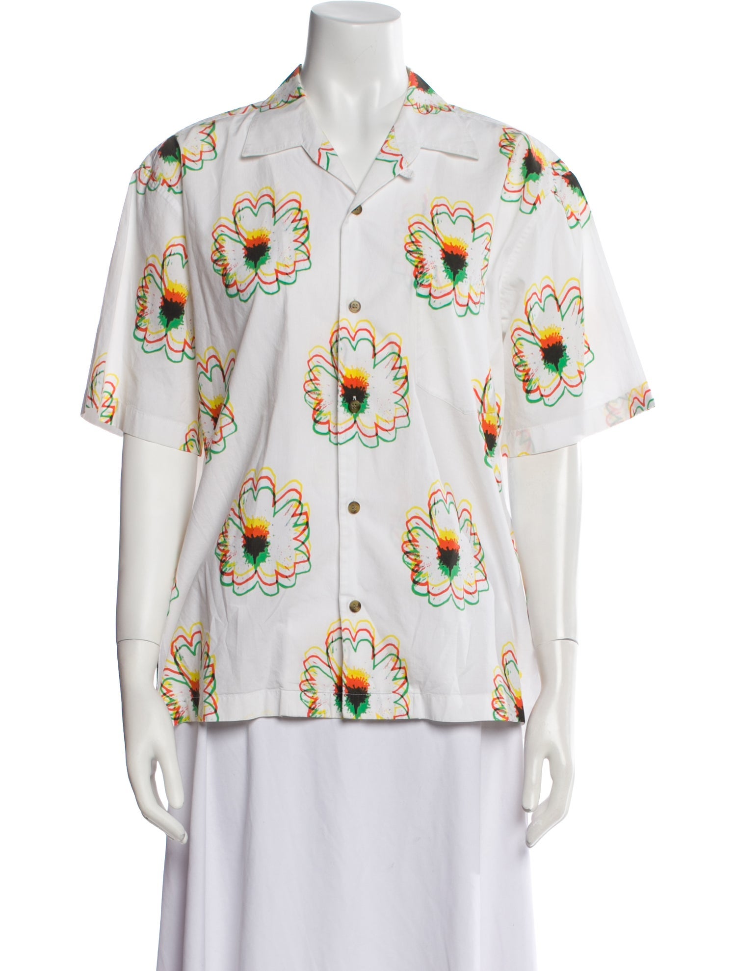 Stella McCartney Printed Short Sleeve Button-Up Top