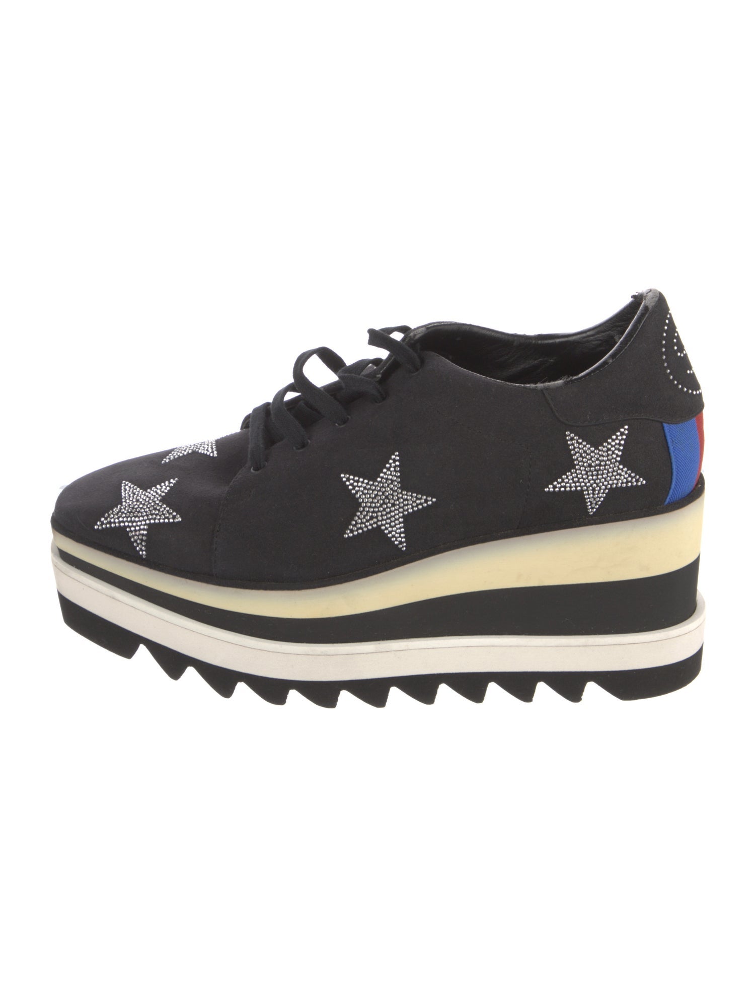 Stella McCartney Vegetarian Suede Printed Wedge Sneakers