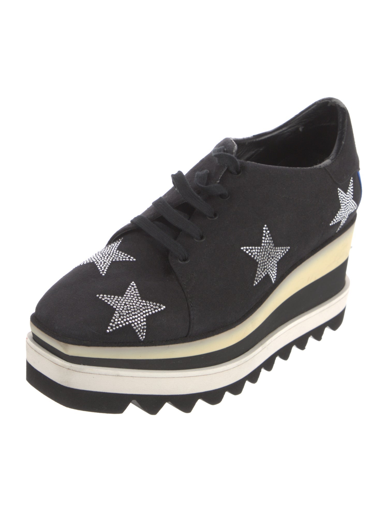 Stella McCartney Vegetarian Suede Printed Wedge Sneakers