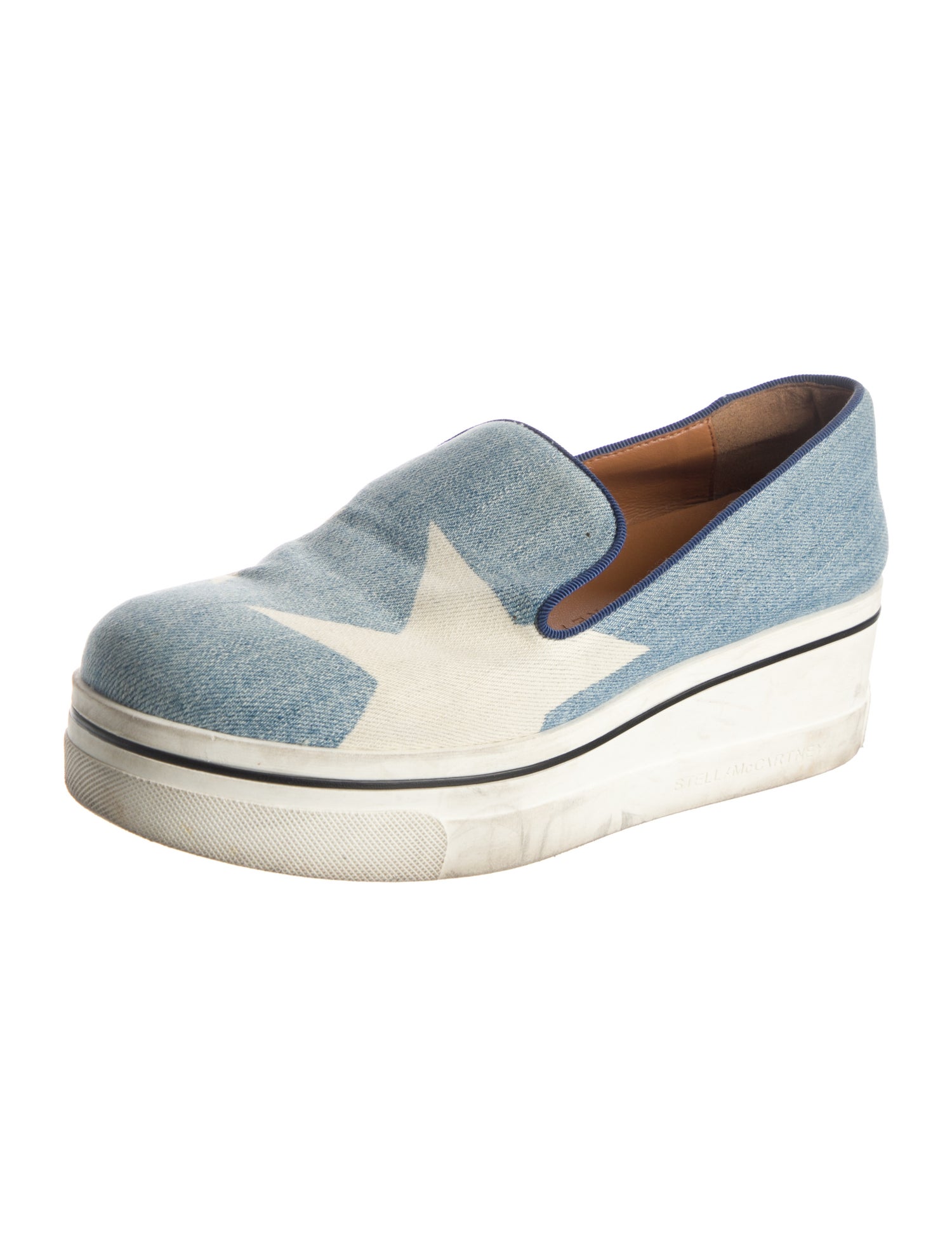 Stella McCartney Denim Grosgrain Trim Chunky Sneakers