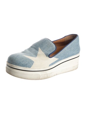 Stella McCartney Denim Grosgrain Trim Chunky Sneakers