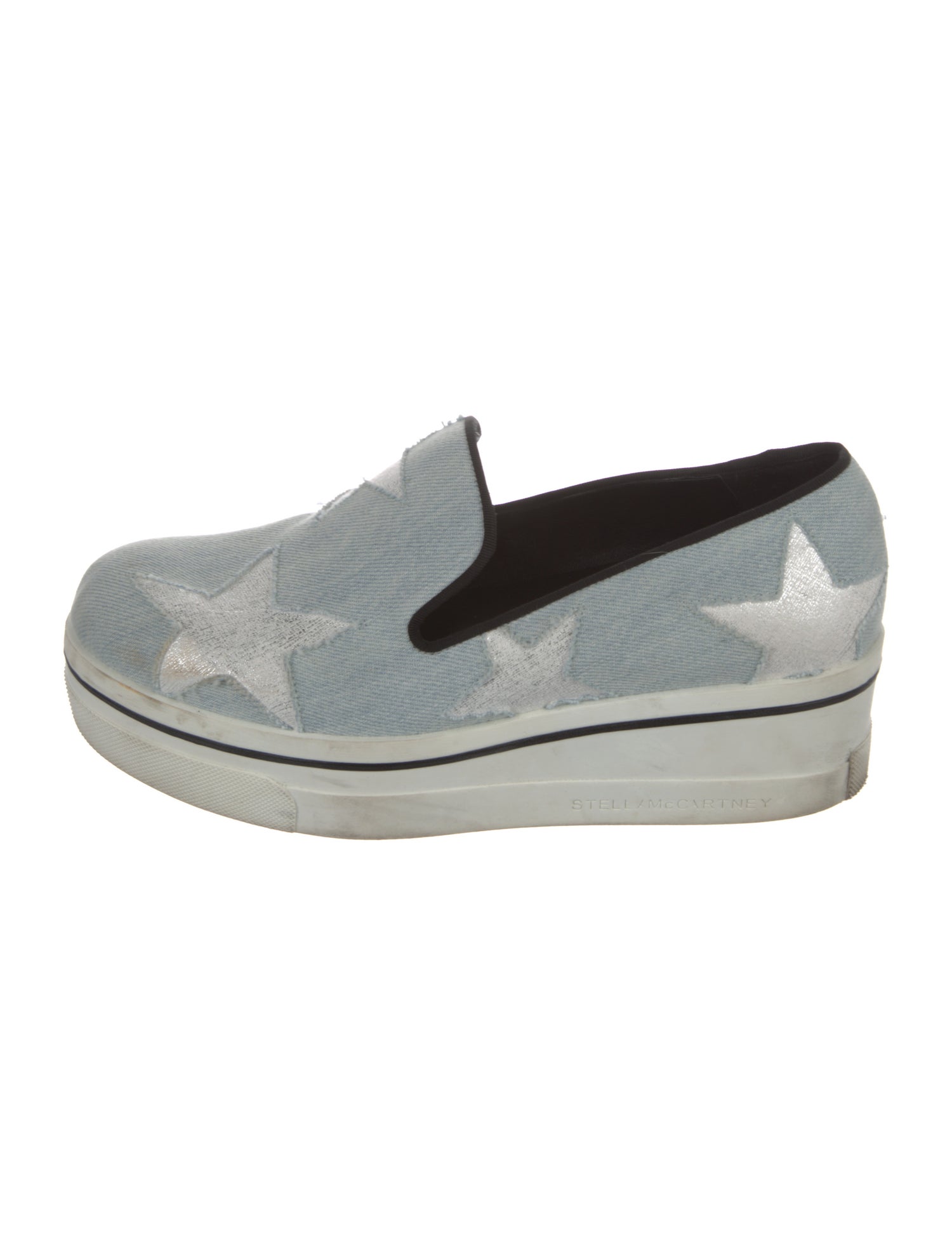 Stella McCartney Denim Wedge Sneakers