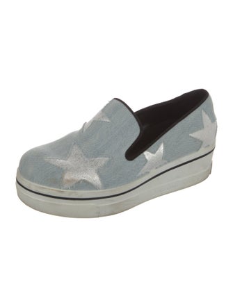 Stella McCartney Denim Wedge Sneakers
