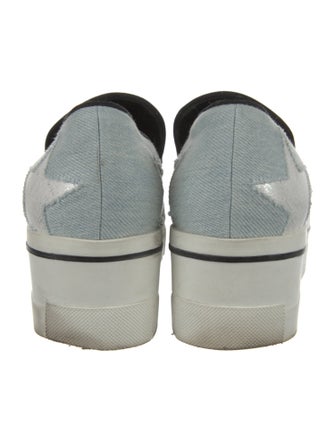Stella McCartney Denim Wedge Sneakers