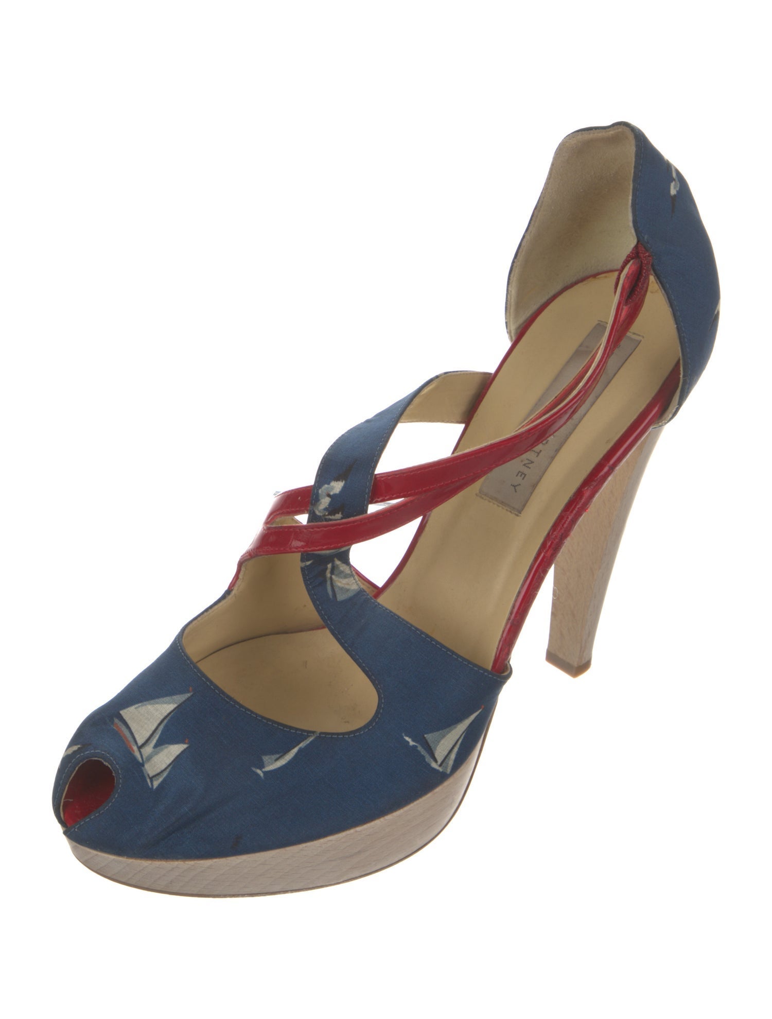 Stella McCartney Satin Printed D'Orsay Pumps