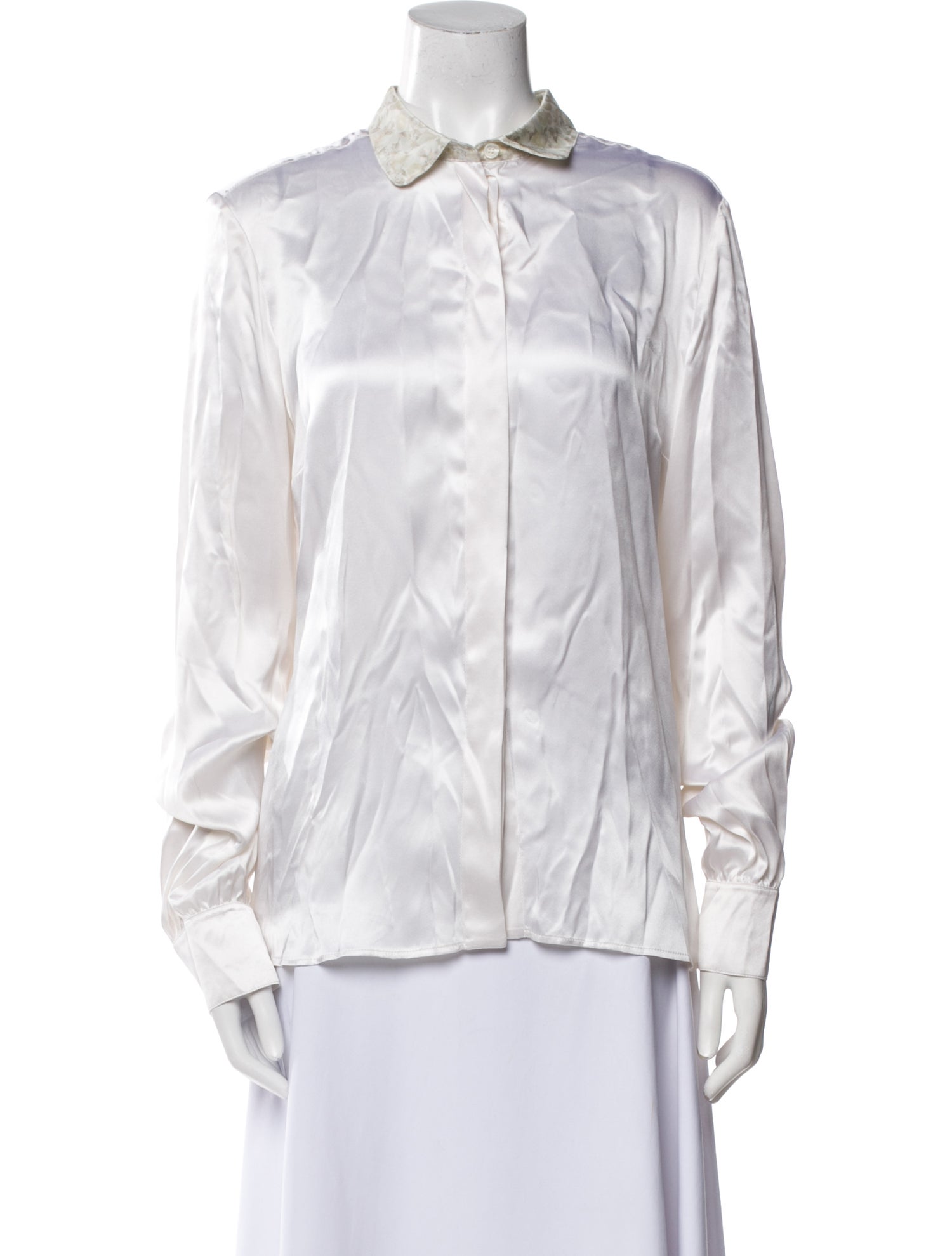 Stella McCartney Silk Long Sleeve Button-Up Top