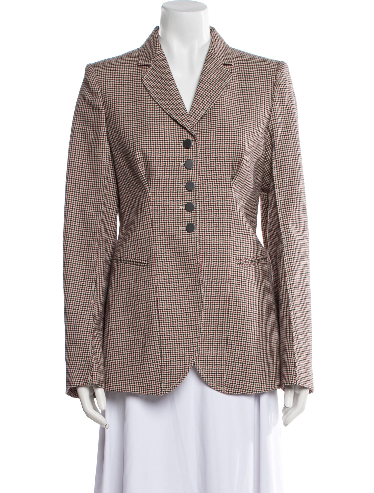 Stella McCartney Wool Houndstooth Print Blazer