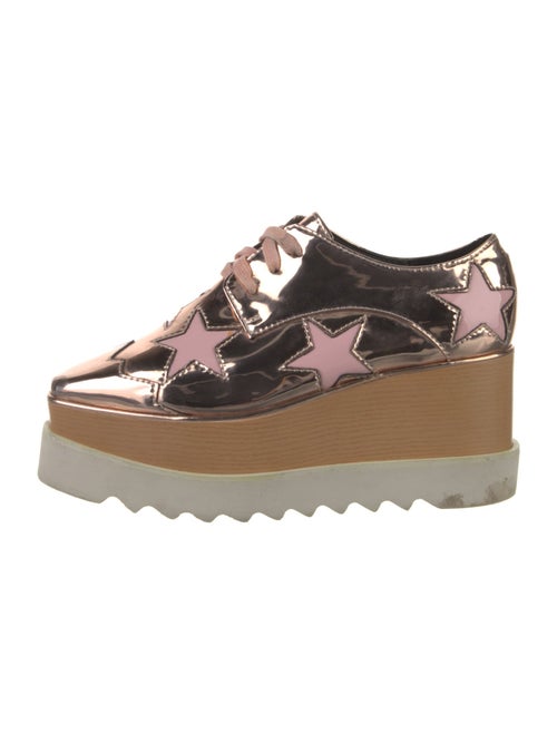 Stella McCartney Patent Leather Printed Wedge Sneakers