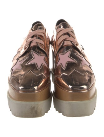 Stella McCartney Patent Leather Printed Wedge Sneakers