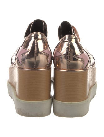 Stella McCartney Patent Leather Printed Wedge Sneakers