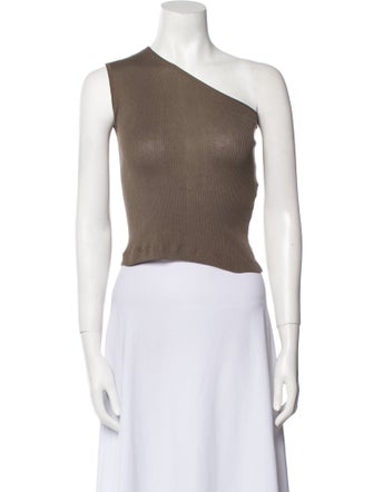 Stella McCartney One-Shoulder Sleeveless Crop Top