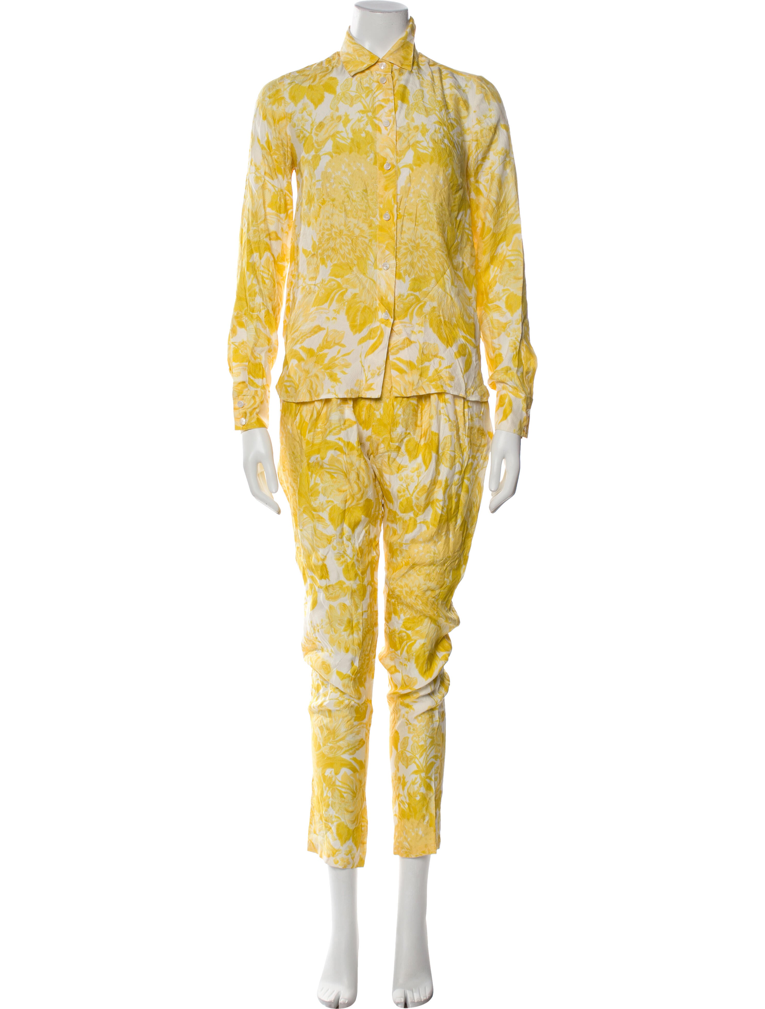 Stella McCartney Silk Floral Print Pant Set