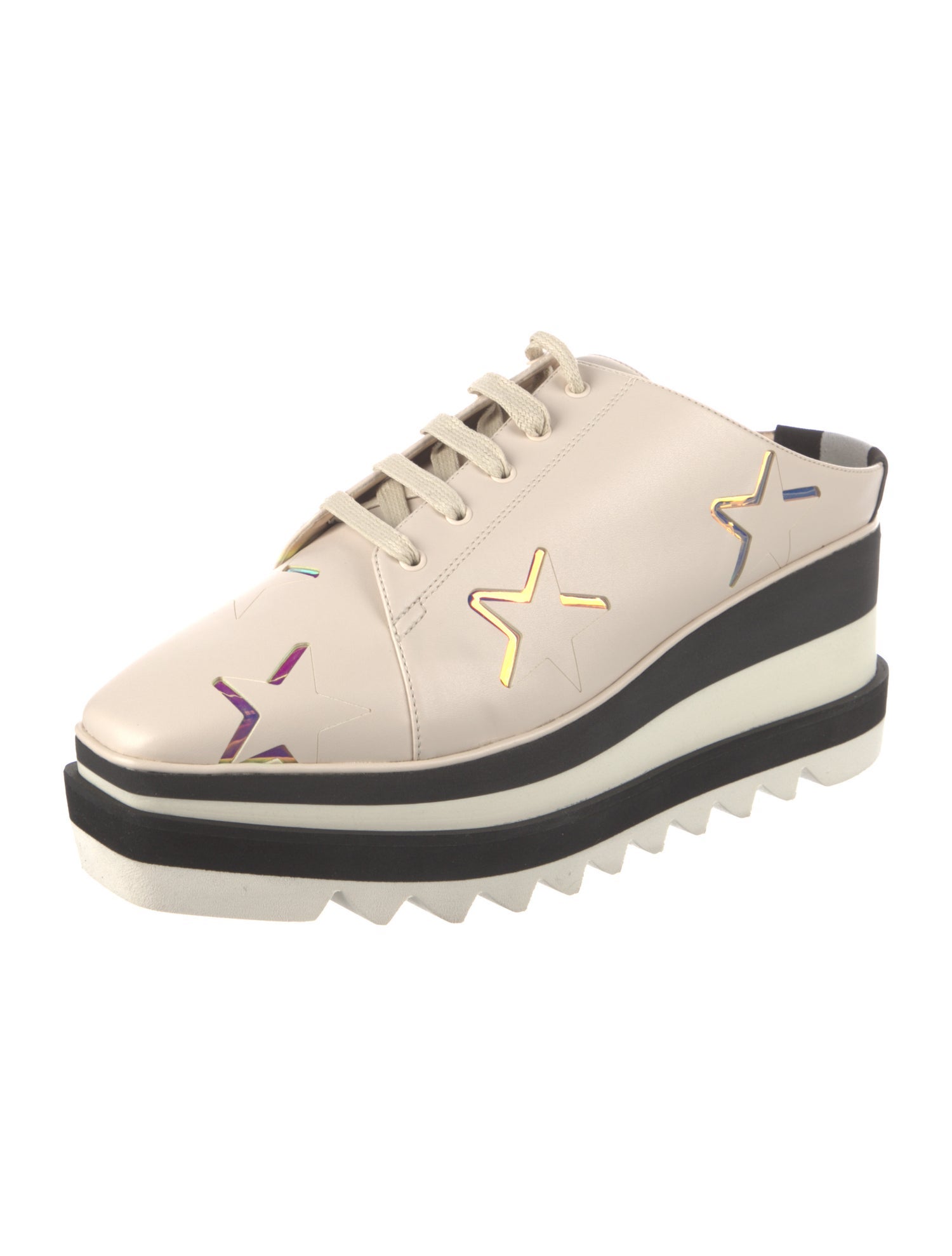 Stella McCartney Vegetarian Leather Colorblock Pattern Sneakers